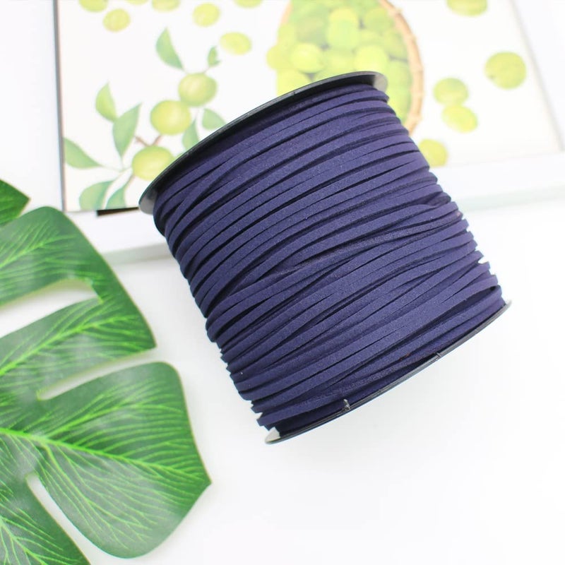 Pamir Tong Faux Leather Cord for Jewelry Making 100 Yards 2.6mm Thin Suede String Rope Midnight Blue Bracelet Cords DIY Crafts String for Necklace-Dream Catcher Supplies-Hat- Walking Stick - Image 4